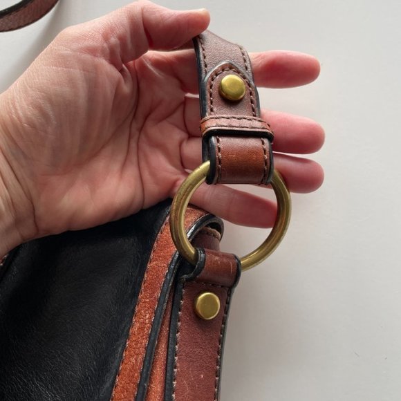 Fossil Vintage Reissue Leather Flap Crossbody Bag Brown Black 9x10 - Picture 6 of 8